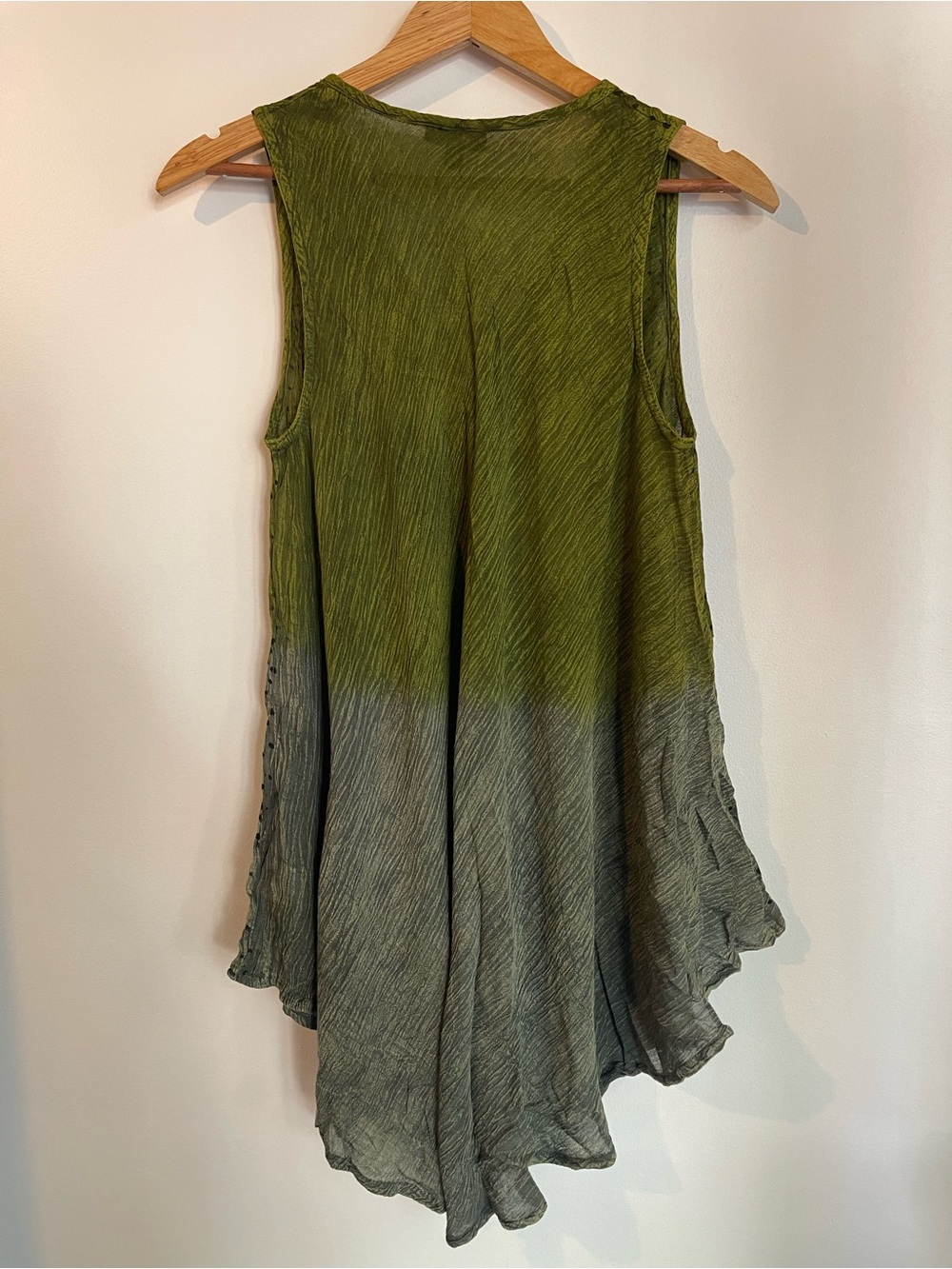 Papa Vancouver Olive Green Paisley Crinkle Tunic FreeSize - Picture 2 of 4
